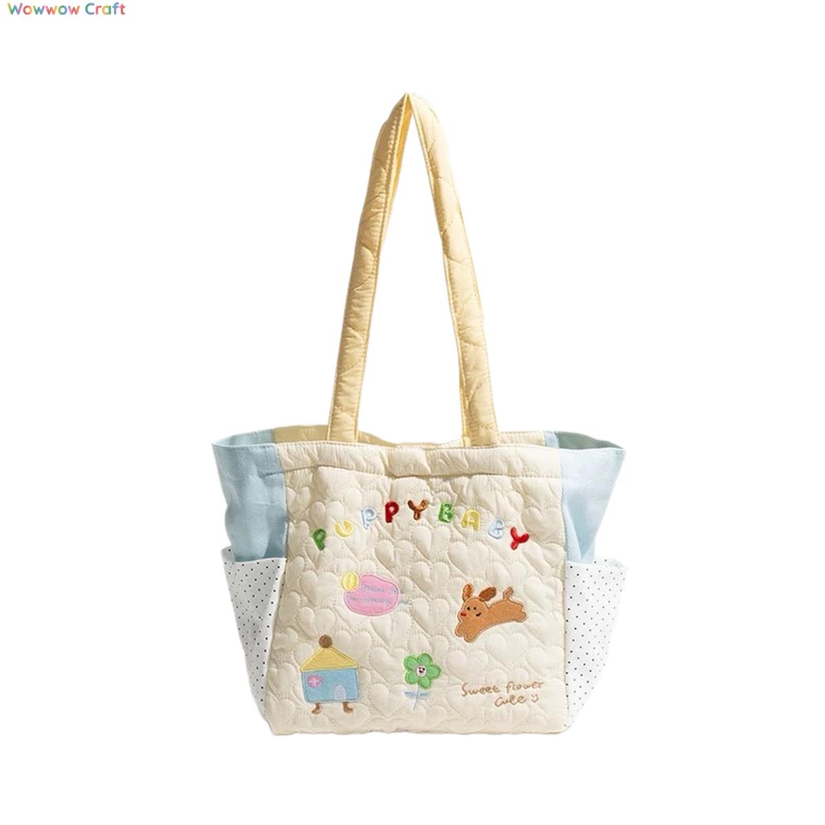 Shoulder Bags,Totes,Puppy Embroidered Tote Bag - Large Capacity Autumn and Winter Tote Bag Shoulder Bag